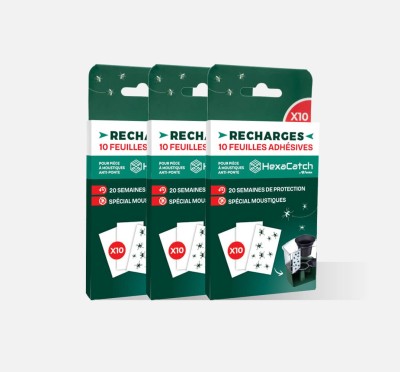 Feuilles adhésives : recharge pour pièges moustiques HexaCatch