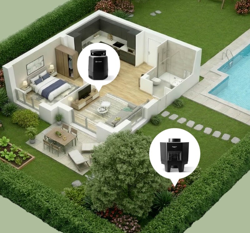 Pack Maison & Jardin CO2 HexaTrap : protection moustiques complète